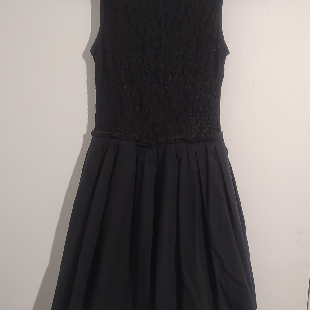 Speechless Black Pleated Fit and Flare Mini Dress